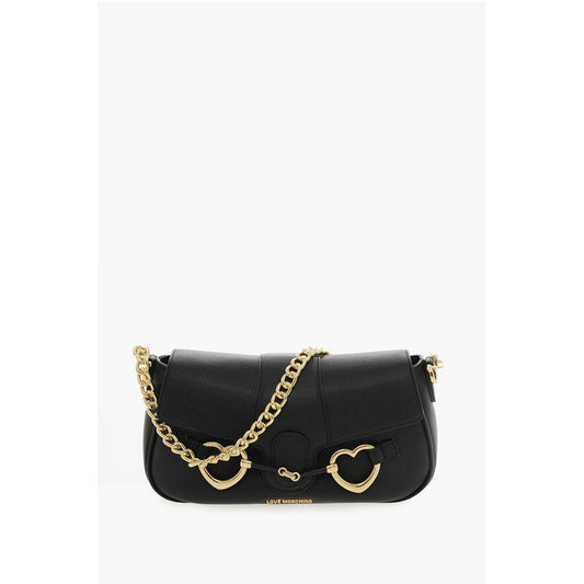LOVE Faux Leather Shoulder Bag with Golden Chain