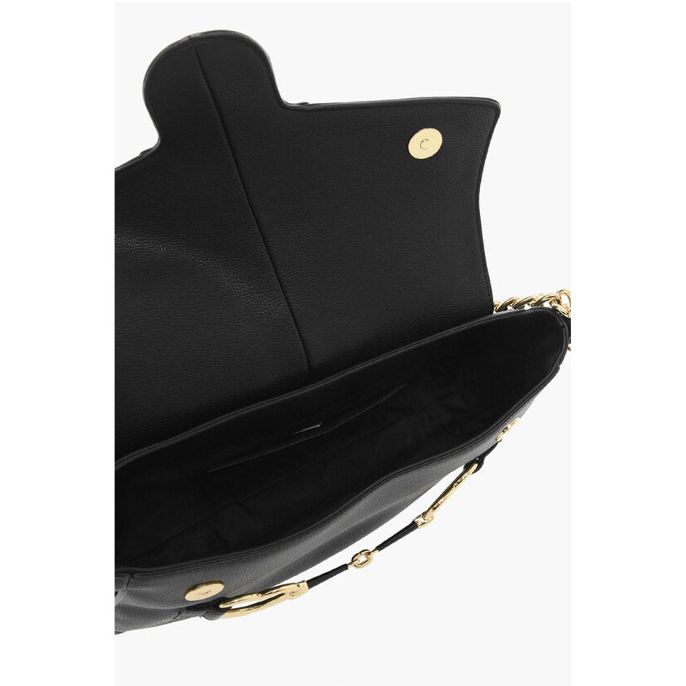 LOVE Faux Leather Shoulder Bag with Golden Chain