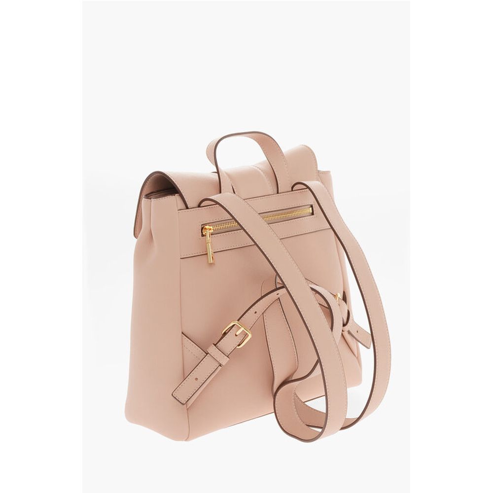 LOVE Faux Leather Backpack with Heart-Shaped Clamps