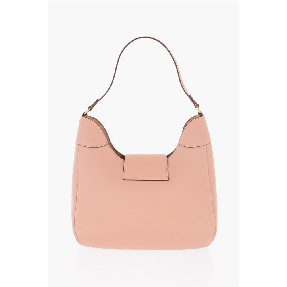 LOVE Textured Faux Leather Hobo Bag with Maxi Heart-Shaped C