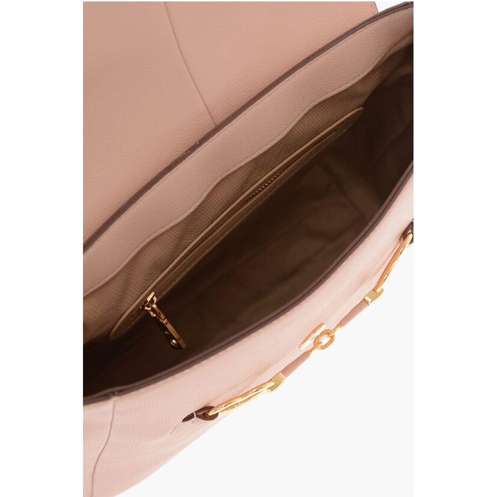 LOVE Faux Leather Backpack with Heart-Shaped Clamps