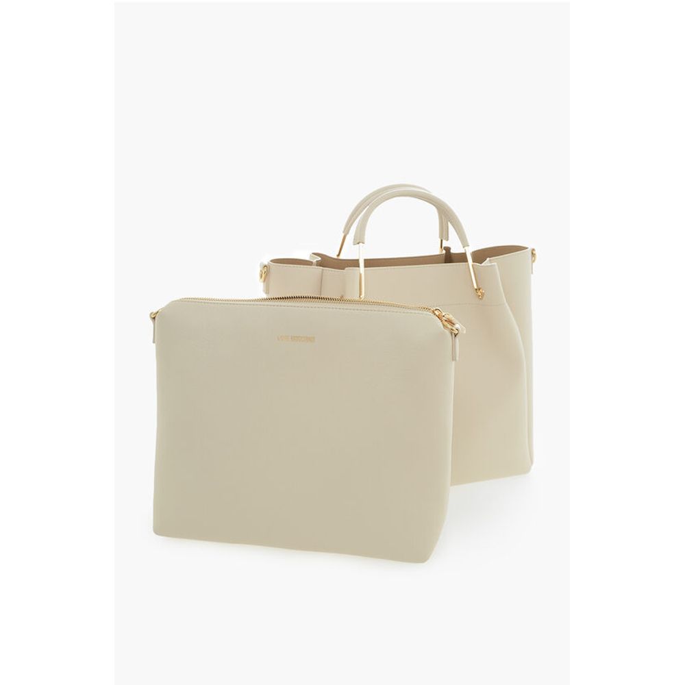 LOVE Faux Leather Tote Bag with Golden Logo