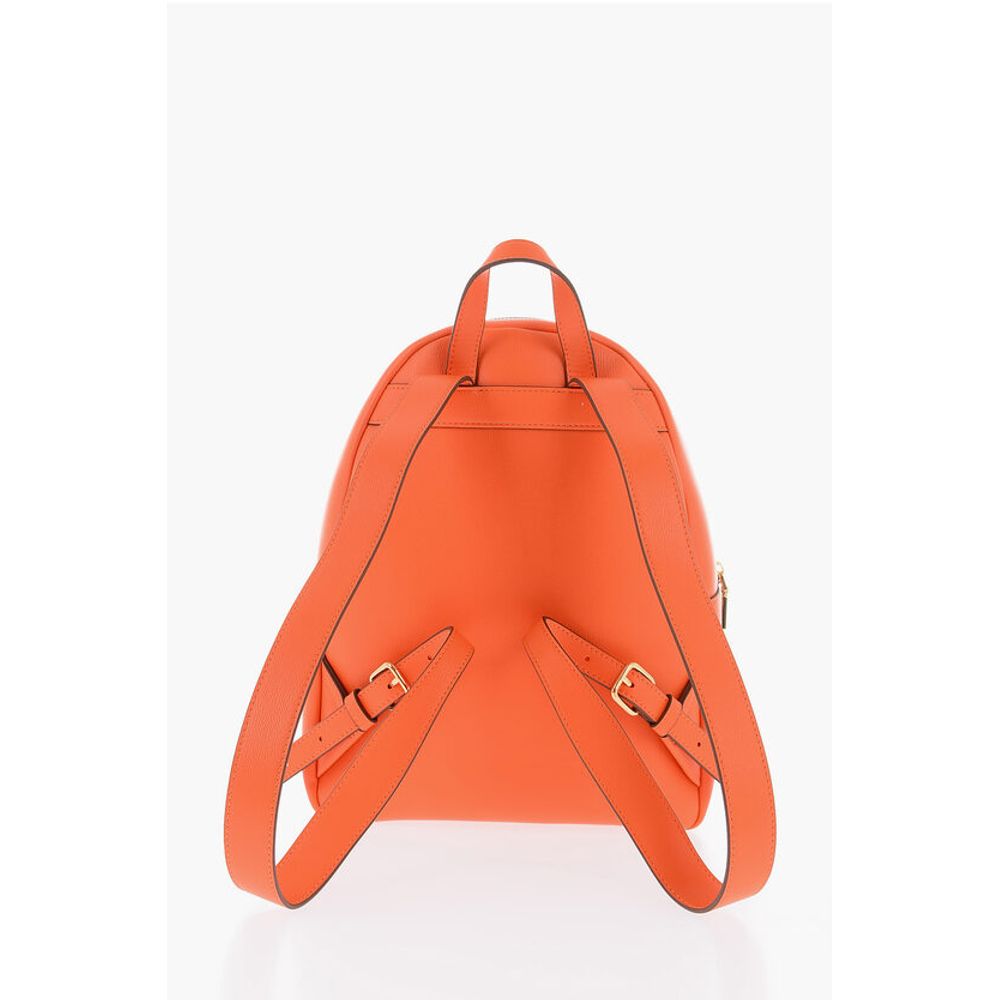 LOVE Solid Color Faux Leather Backpack with Golden Logo