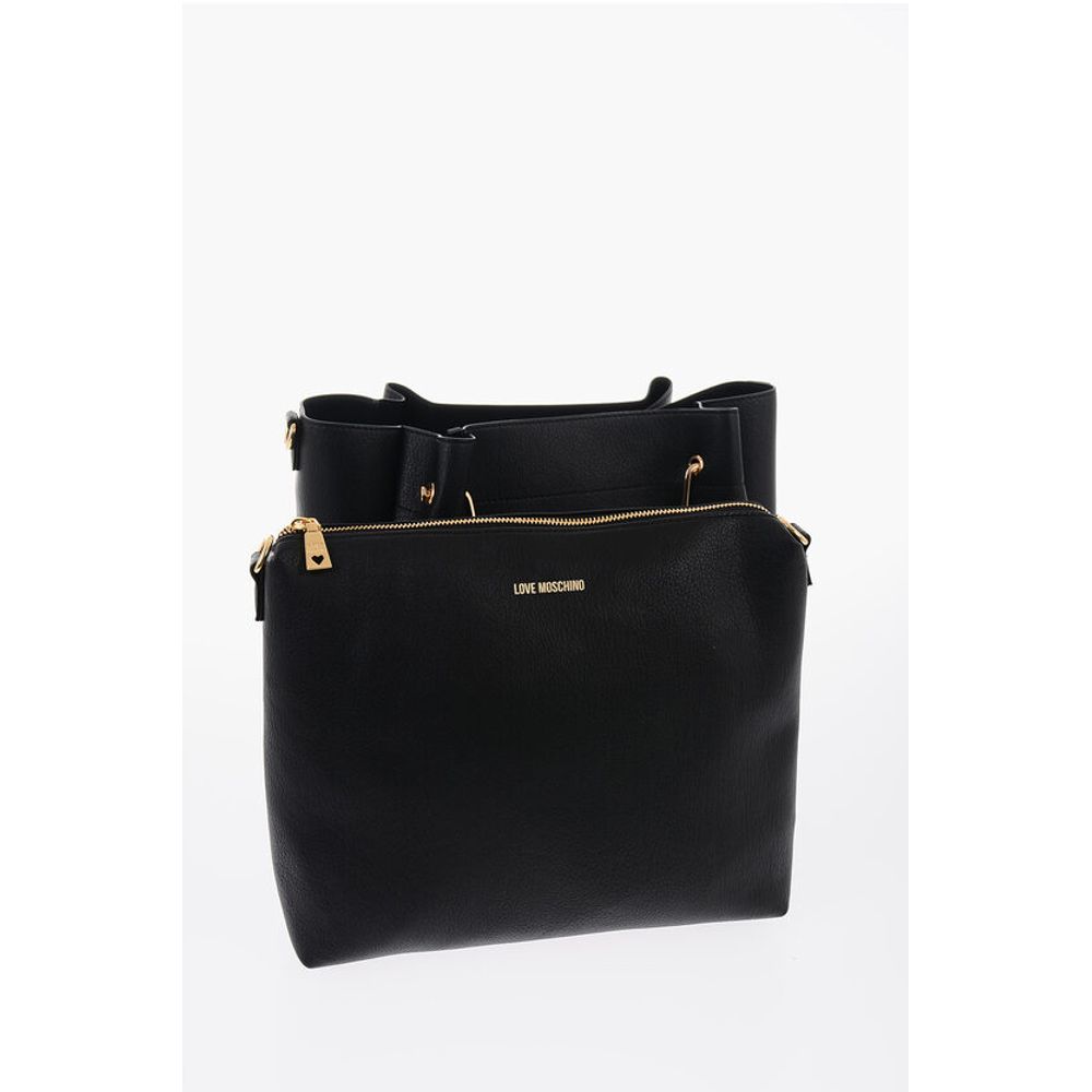 LOVE Faux Leather Tote Bag with Golden Logo