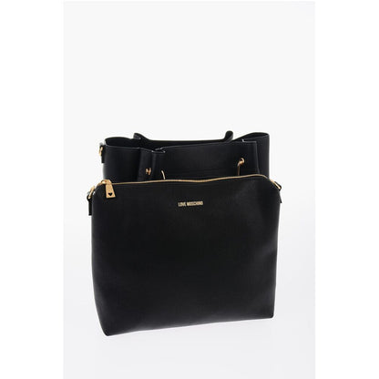LOVE Faux Leather Tote Bag with Golden Logo