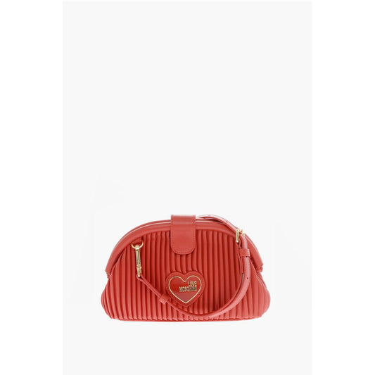 LOVE Pleated Faux Clutch with Removable Shoulder Strap