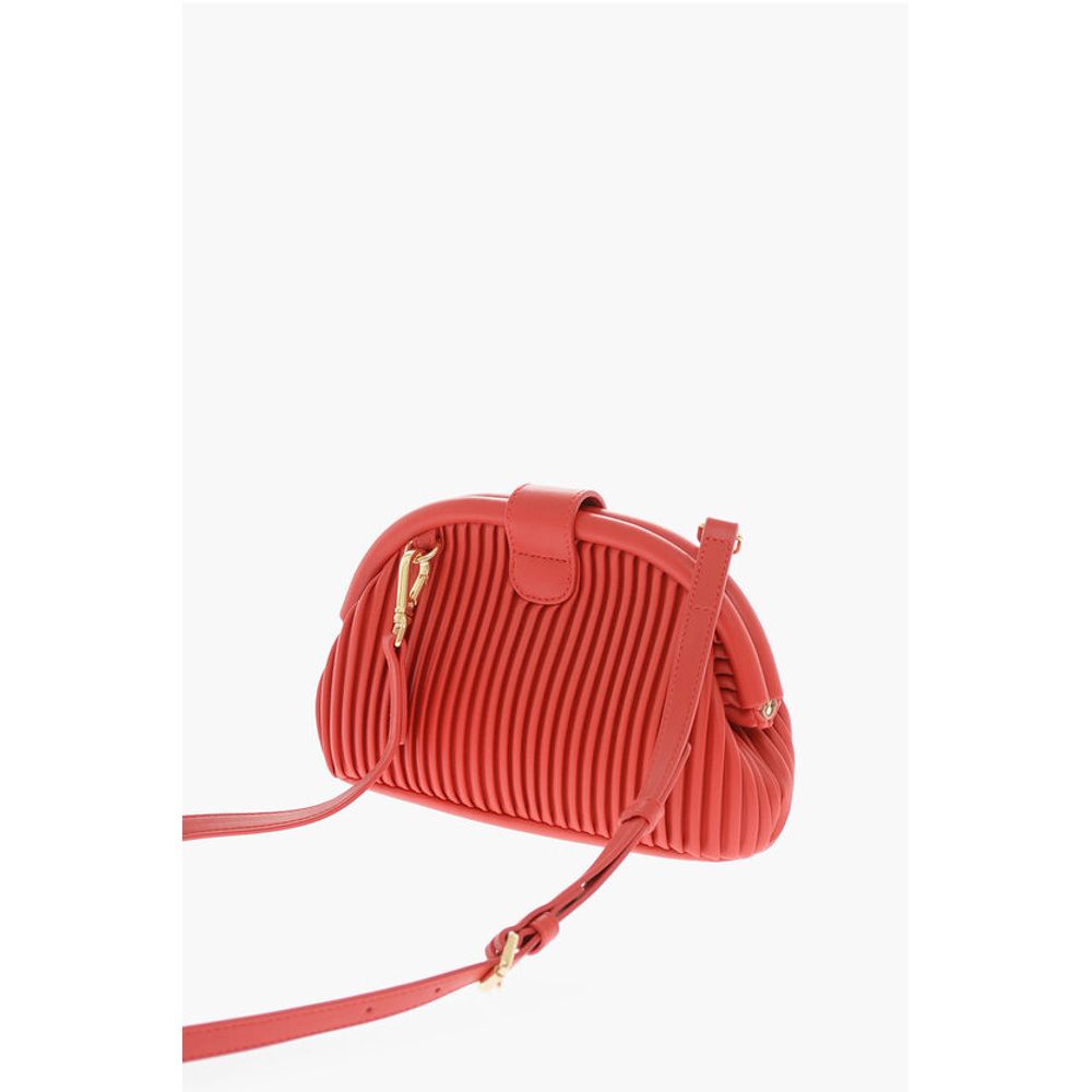 LOVE Pleated Faux Clutch with Removable Shoulder Strap