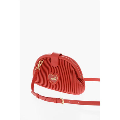 LOVE Pleated Faux Clutch with Removable Shoulder Strap