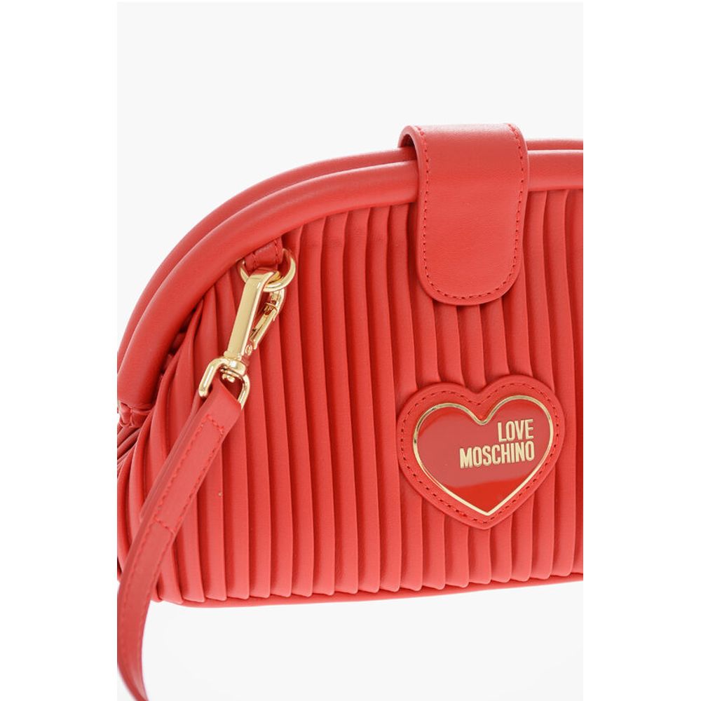 LOVE Pleated Faux Clutch with Removable Shoulder Strap