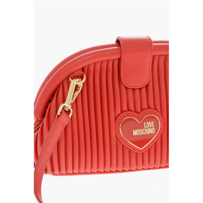 LOVE Pleated Faux Clutch with Removable Shoulder Strap
