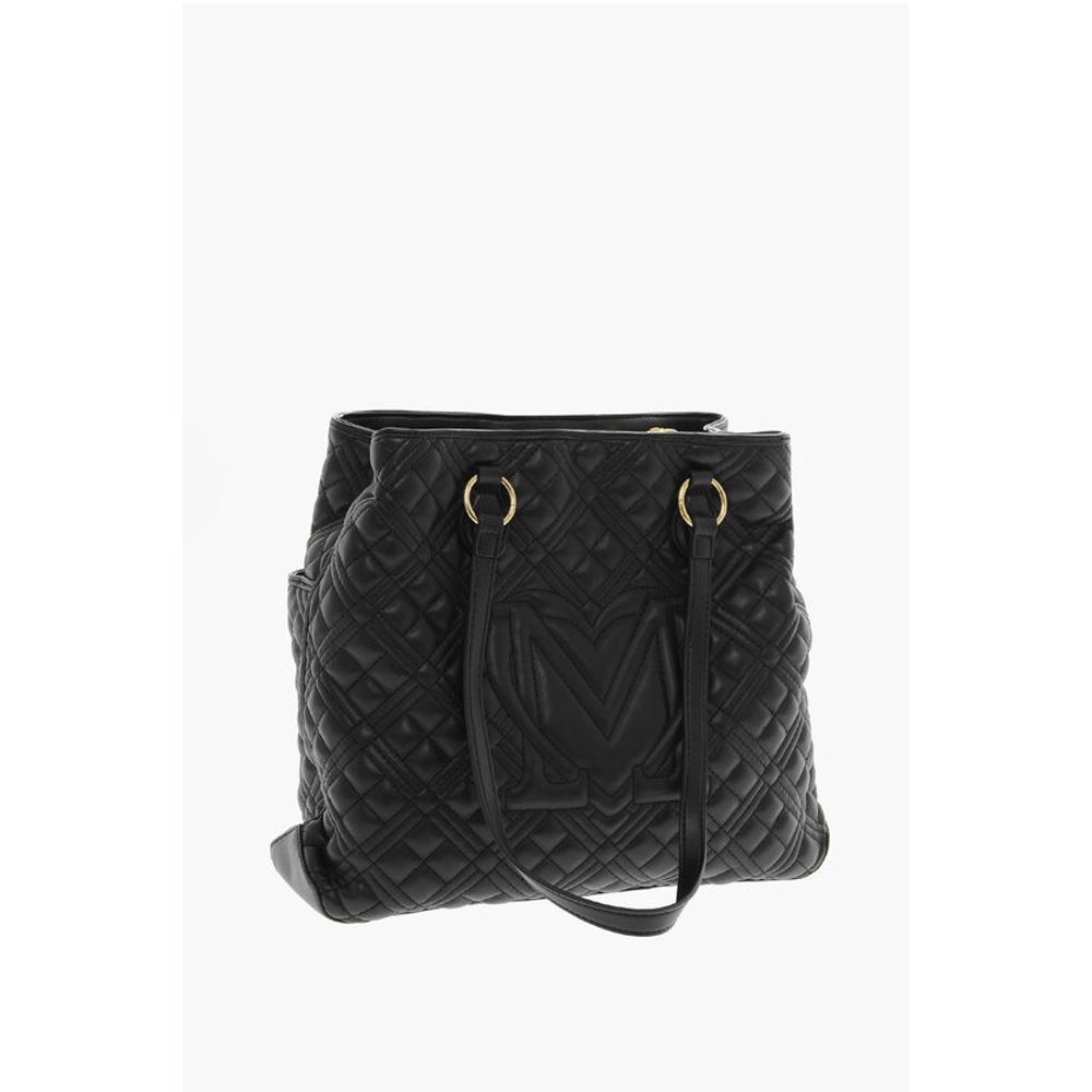 LOVE Quilted Faux Leather Tote Bag with Matching Pouch