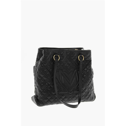 LOVE Quilted Faux Leather Tote Bag with Matching Pouch