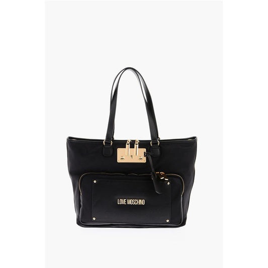 LOVE Nylon Tote Bag with Golden Details