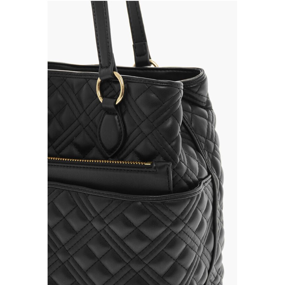 LOVE Quilted Faux Leather Tote Bag with Matching Pouch