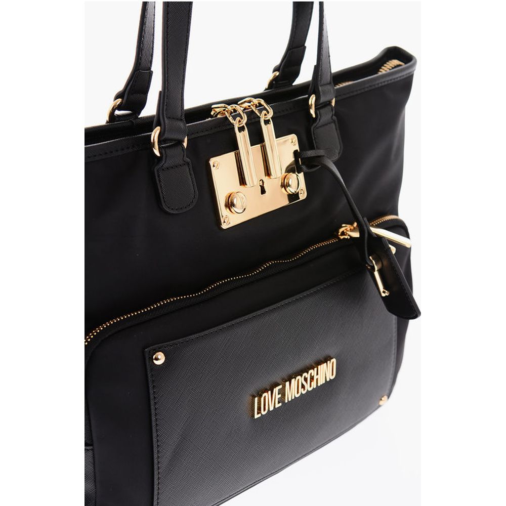LOVE Nylon Tote Bag with Golden Details