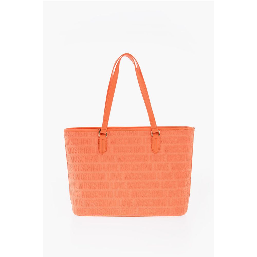 LOVE Faux Leather and Sponge Tote Bag with Embossed Logo