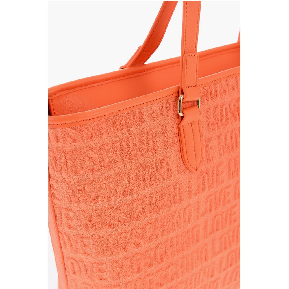 LOVE Faux Leather and Sponge Tote Bag with Embossed Logo