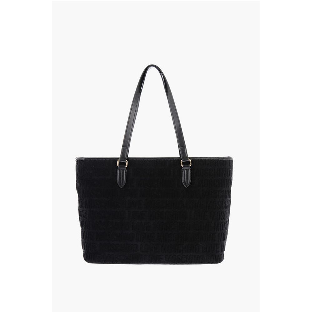 LOVE Faux Leather and Sponge Tote Bag with Embossed Logo