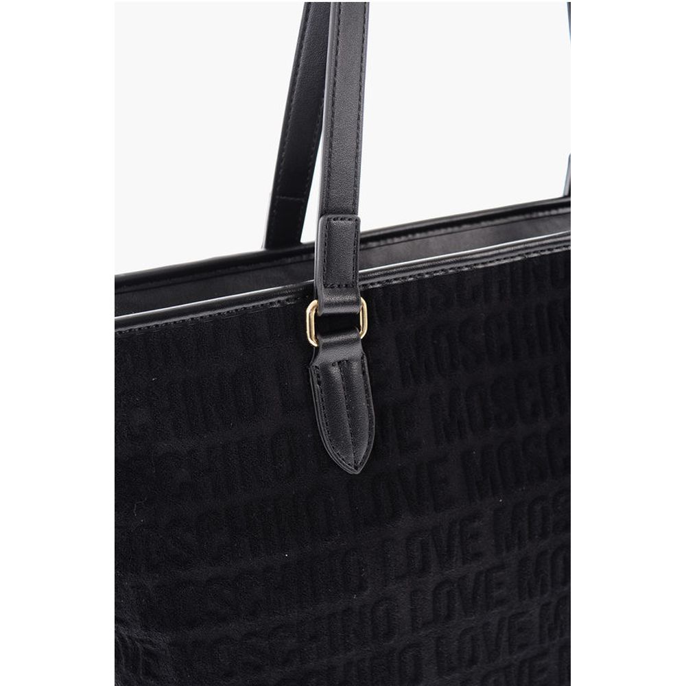 LOVE Faux Leather and Sponge Tote Bag with Embossed Logo