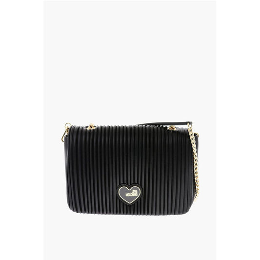 LOVE Faux Leather Shoulder Bag with Golden Chain
