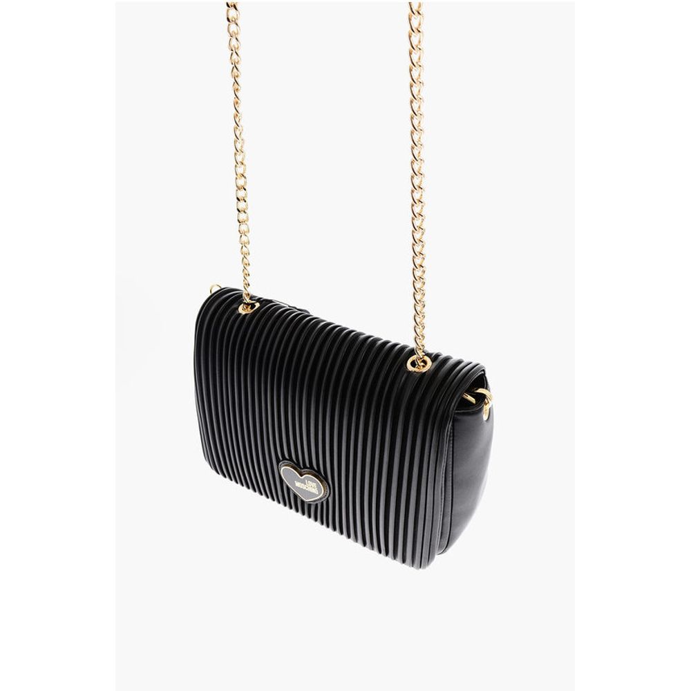 LOVE Faux Leather Shoulder Bag with Golden Chain