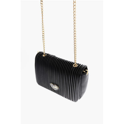 LOVE Faux Leather Shoulder Bag with Golden Chain