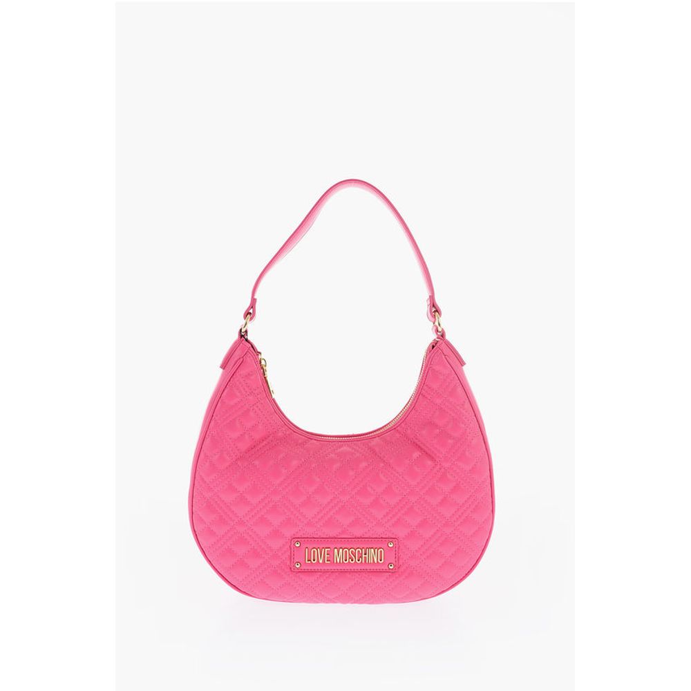 LOVE Quilted Faux Leather Hobo Bag