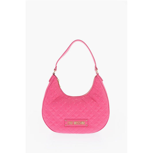 LOVE Quilted Faux Leather Hobo Bag
