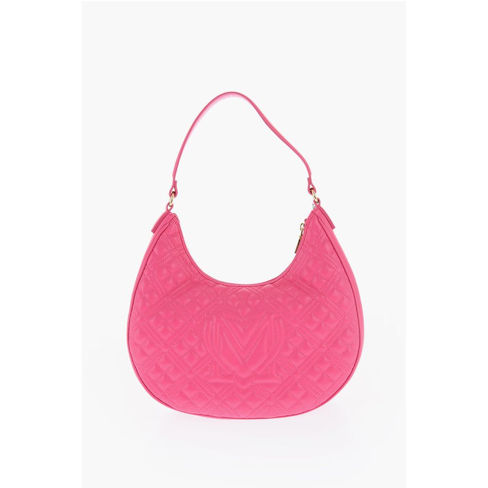 LOVE Quilted Faux Leather Hobo Bag