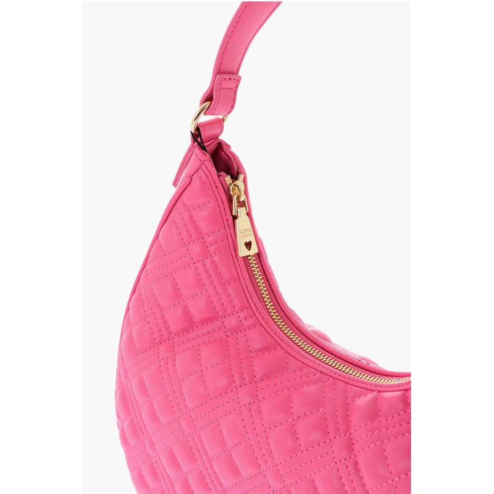 LOVE Quilted Faux Leather Hobo Bag