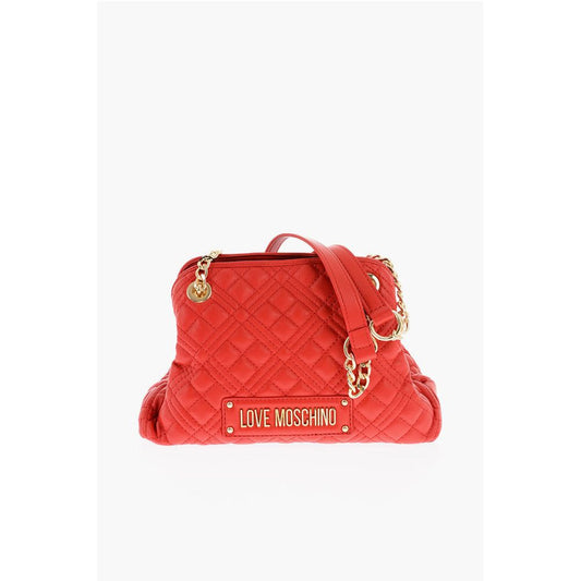 LOVE Quilted Faux Leather Shoulder Bag