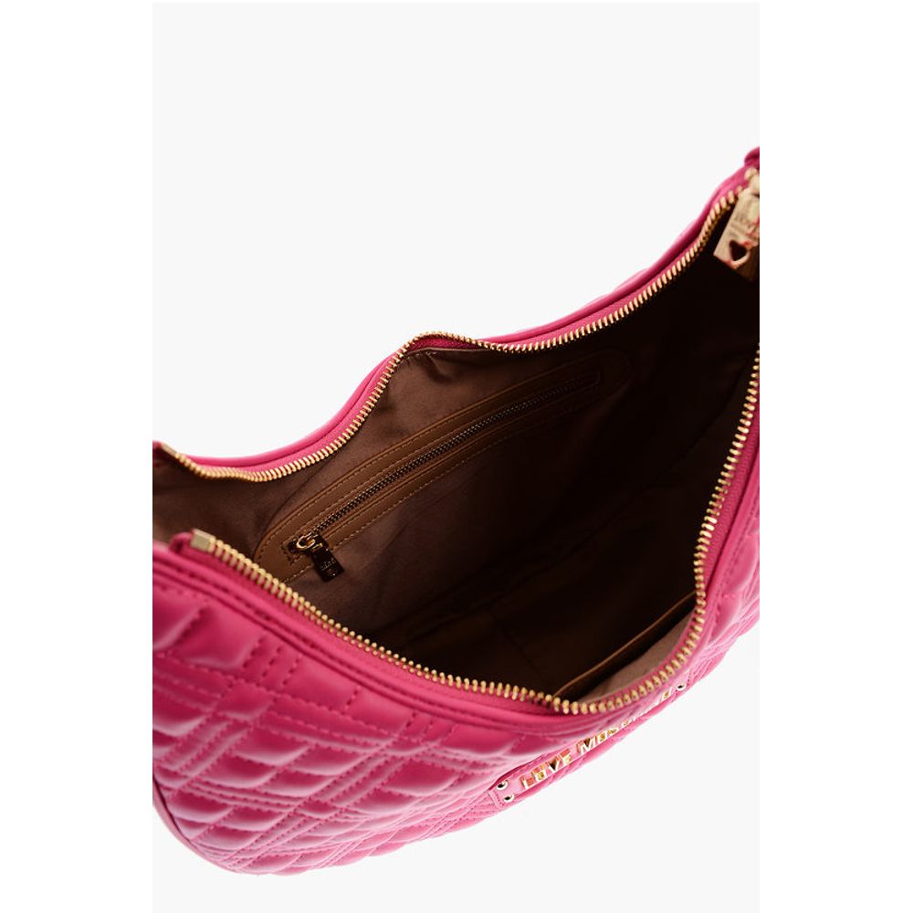 LOVE Quilted Faux Leather Hobo Bag