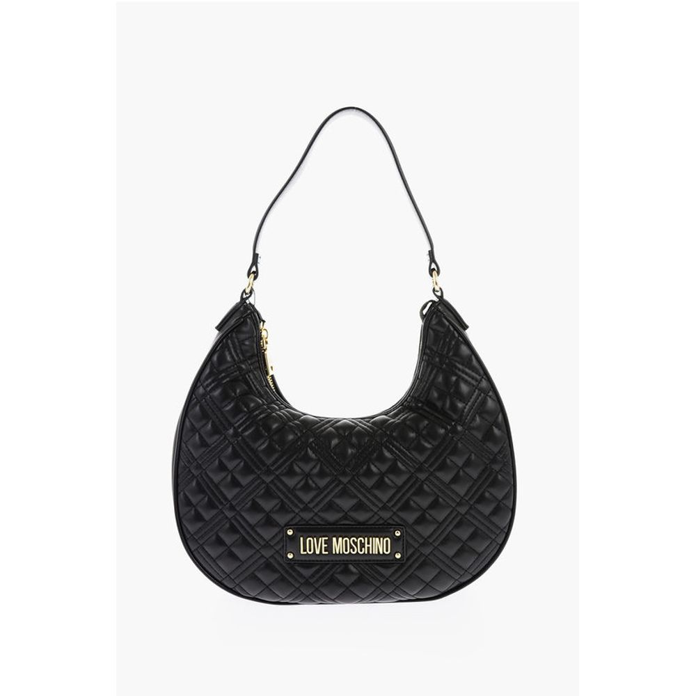 LOVE Quilted Faux Leather Hobo Bag