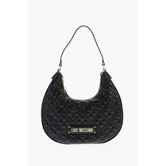LOVE Quilted Faux Leather Hobo Bag