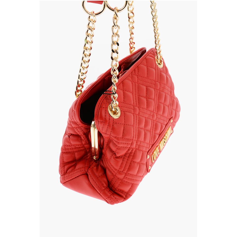 LOVE Quilted Faux Leather Shoulder Bag