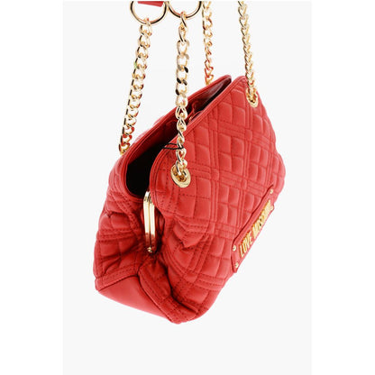 LOVE Quilted Faux Leather Shoulder Bag