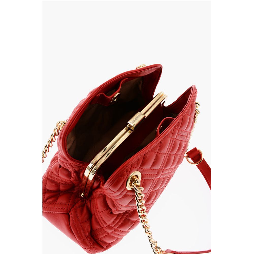 LOVE Quilted Faux Leather Shoulder Bag