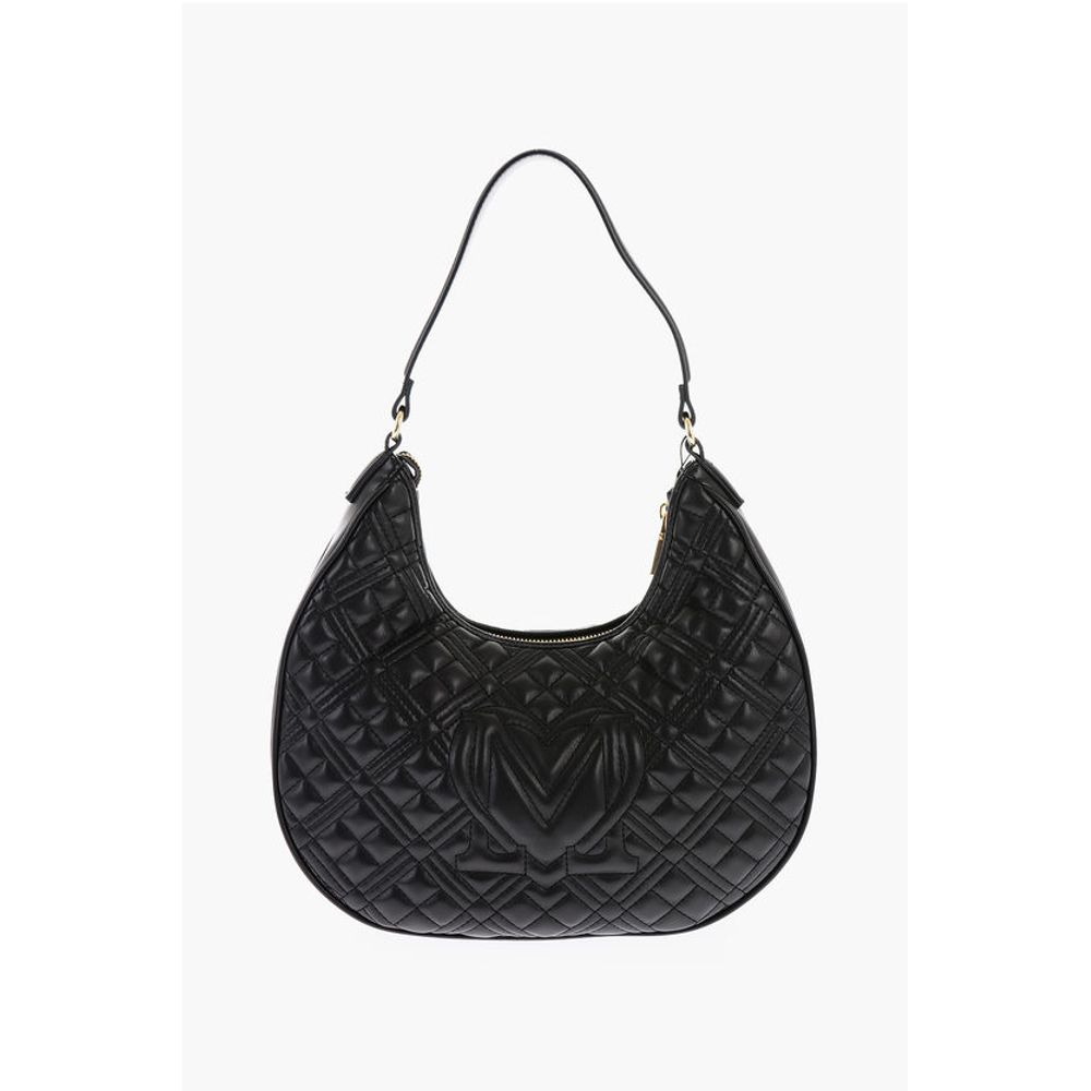 LOVE Quilted Faux Leather Hobo Bag