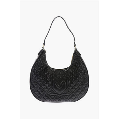 LOVE Quilted Faux Leather Hobo Bag