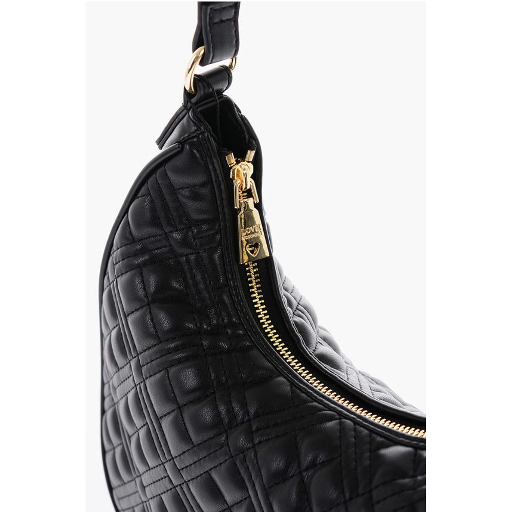 LOVE Quilted Faux Leather Hobo Bag