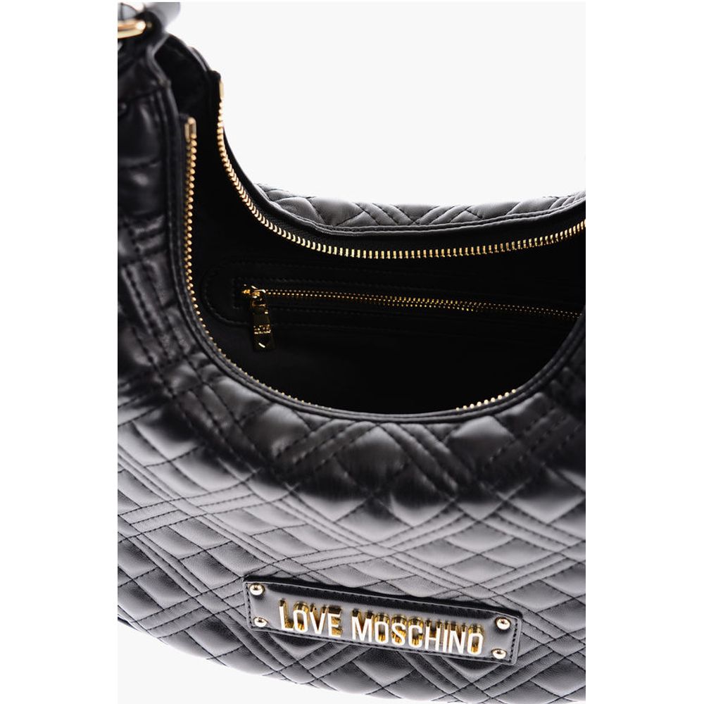 LOVE Quilted Faux Leather Hobo Bag