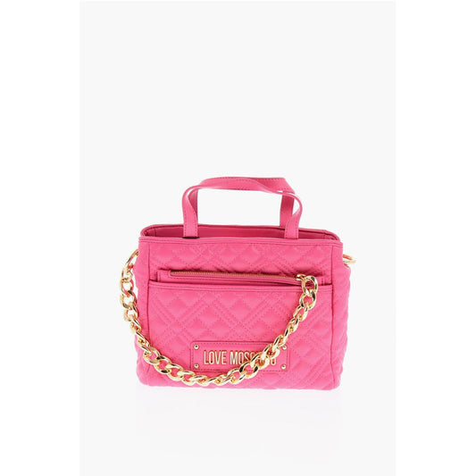 LOVE Faux Leather Quilted Mini Bag with Matching Pochette