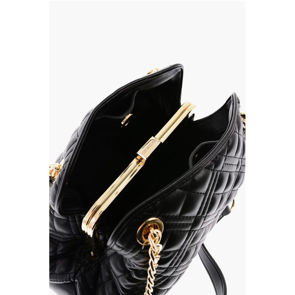 LOVE Quilted Mini Handle Bag with Golden Logo