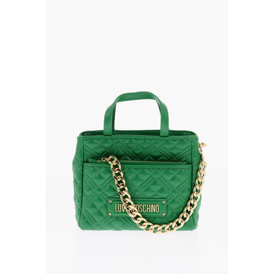 LOVE Faux Leather Quilted Mini Bag with Matching Pochette