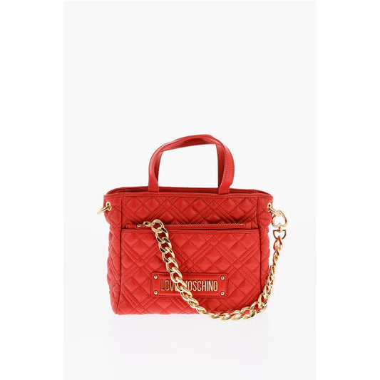 LOVE Faux Leather Quilted Mini Bag with Matching Pochette