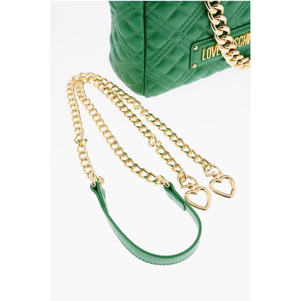 LOVE Faux Leather Quilted Mini Bag with Matching Pochette