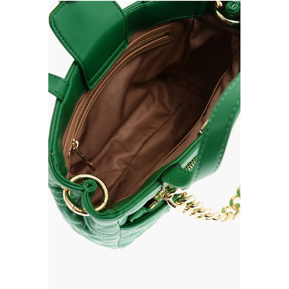 LOVE Faux Leather Quilted Mini Bag with Matching Pochette