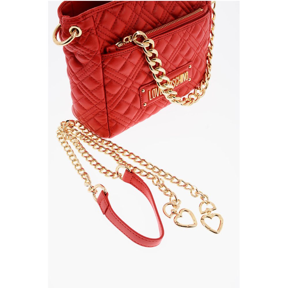 LOVE Faux Leather Quilted Mini Bag with Matching Pochette