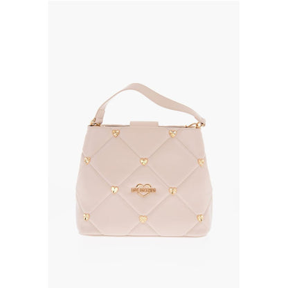 LOVE Faux Leather Quilted Bag with Golden Details and Remova