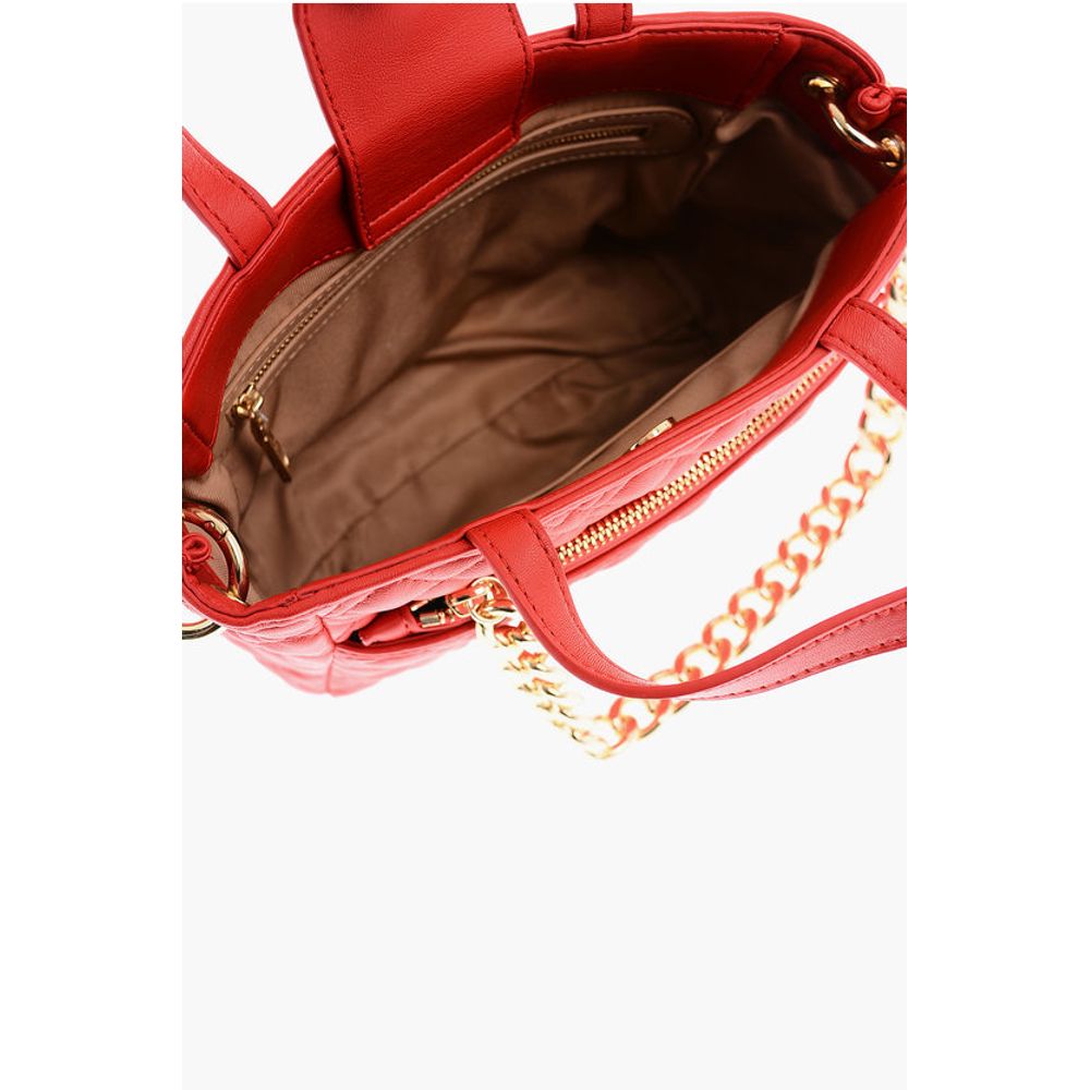 LOVE Faux Leather Quilted Mini Bag with Matching Pochette
